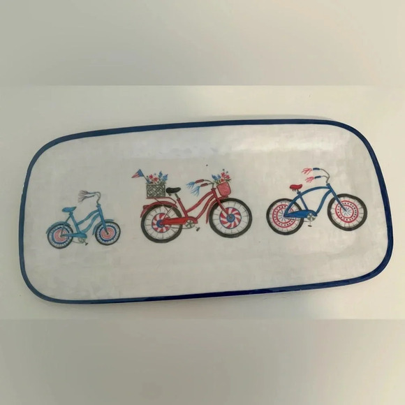 SUR LA TABLE Serving Platter Bicycles Red‎ White Blue. - Picture 4 of 7